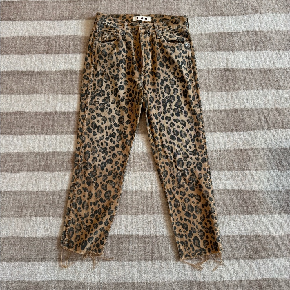 AMO Leopard Pattern Ankle Jeans